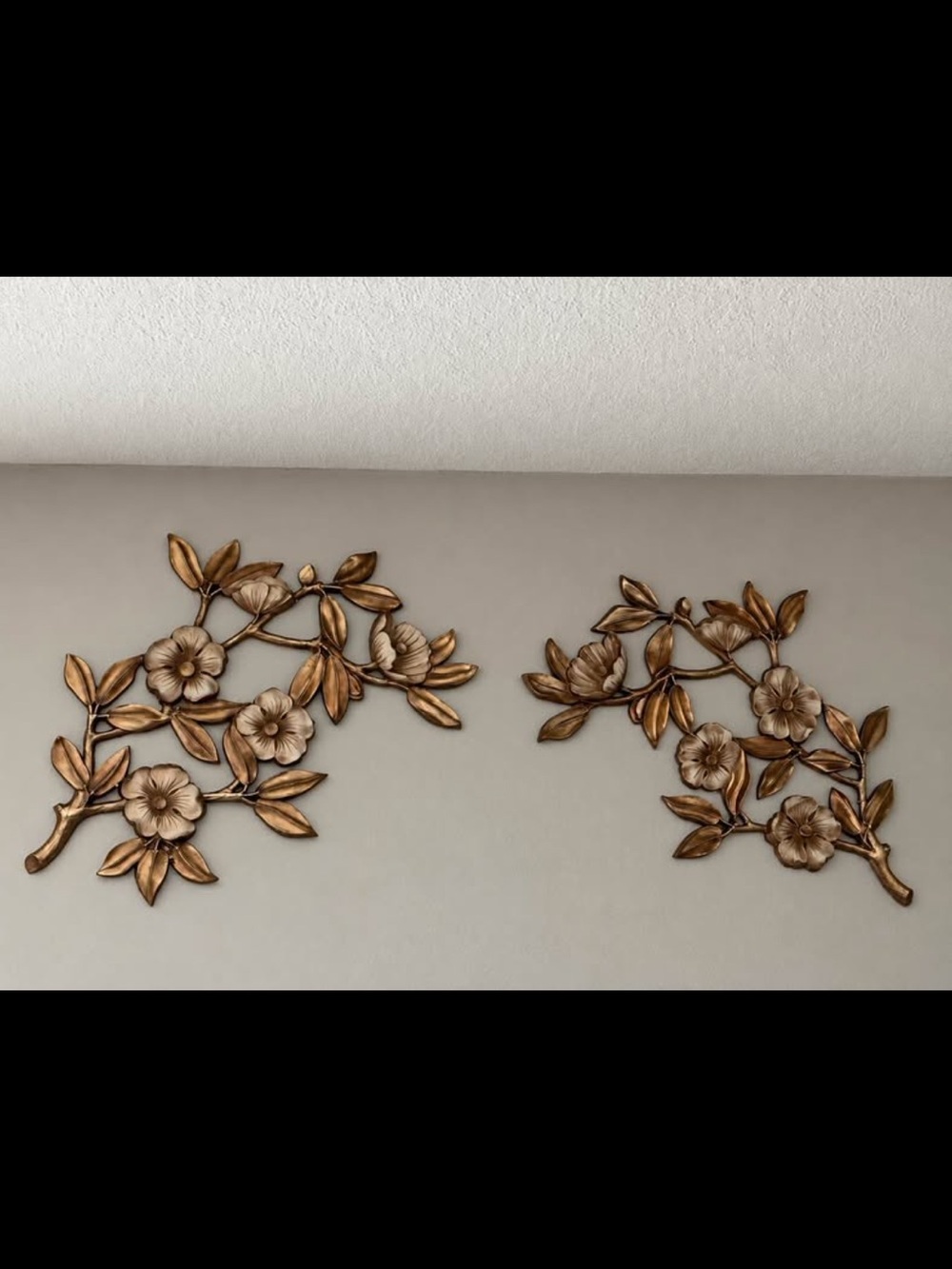 Floral Metal Wall Art Set - Gold Tone Branches